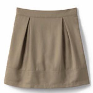 Lands End Uniform Solid Pleated Top of Knee Skort